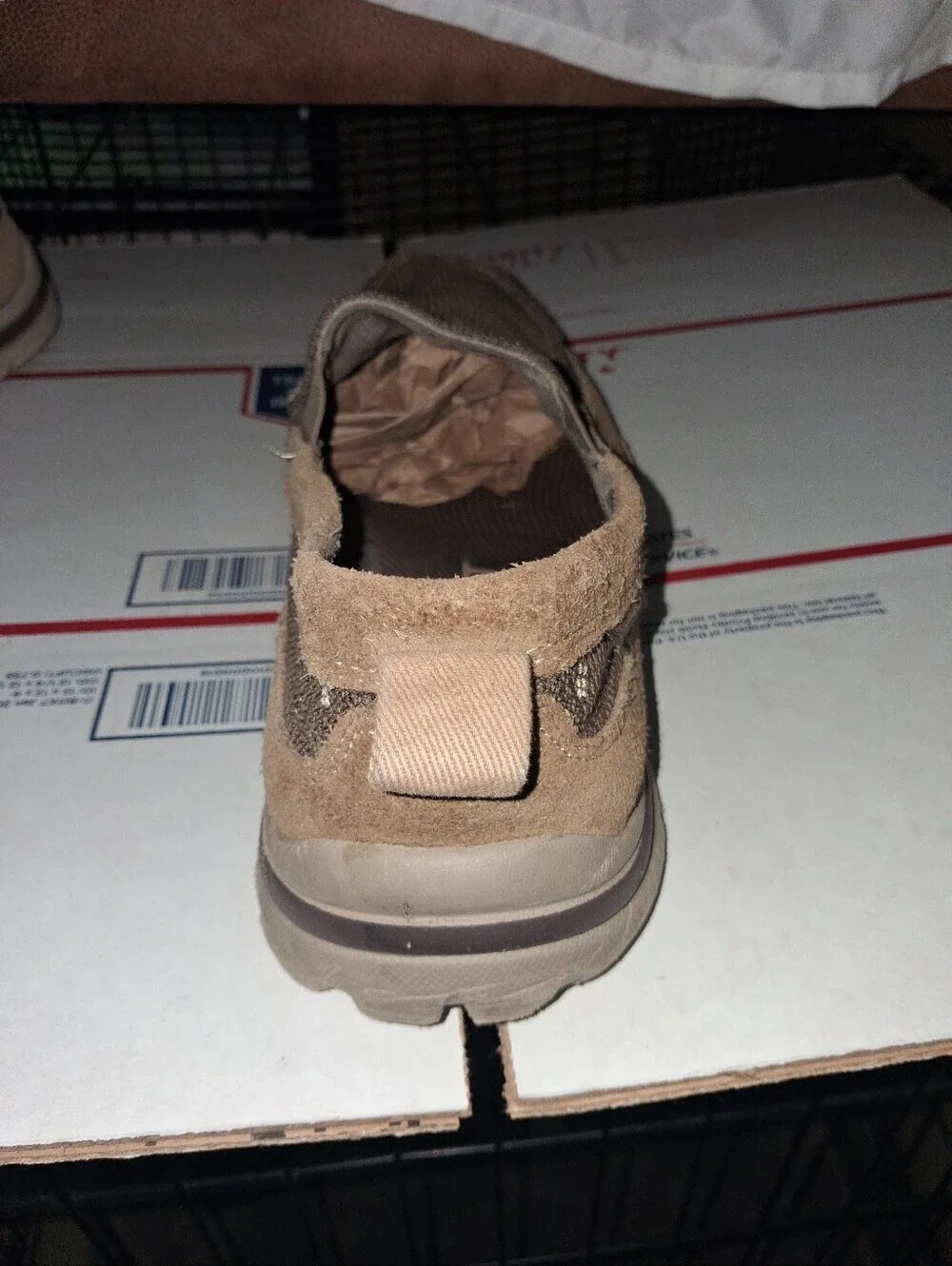 Skechers Relaxed Fit Memory Foam Men's Brown Canvas & Suede Slip-On Loafers